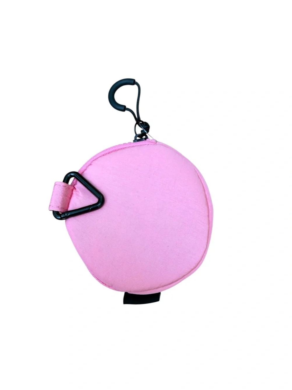 Free People Movement Round Pink Clip-On Coin Case with Floral Motif NWT 4”